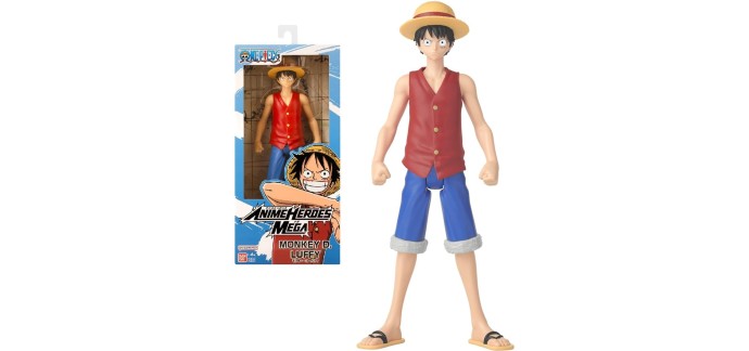 Amazon: Figurine Anime Heroes Mega Luffy One Piece 30 cm à 15,30€ (au lieu de 24,99€)