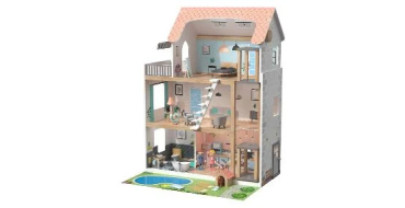 LIDL: Maison de poup&eacute;es lupilu 3 &eacute;tages - 54 pi&egrave;ces, sonnette et lumi&egrave;res &agrave; 49.99&euro; (au lieu de 59.99&euro;)