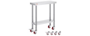 Amazon: Table de travail Vevor acier inoxydable 762x305mm à 53,28€ (au lieu de 65,90€)