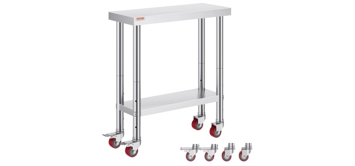 Amazon: Table de travail Vevor acier inoxydable 762x305mm à 53,28€ (au lieu de 65,90€)