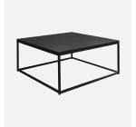 Sweeek: Table basse carrée design industriel métal noir 80x80x36cm à 55,99€ (au lieu de 79,99€)