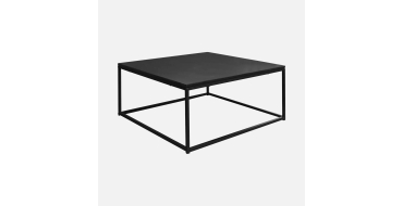 Sweeek: Table basse carr&eacute;e design industriel m&eacute;tal noir 80x80x36cm &agrave; 55,99&euro; (au lieu de 79,99&euro;)