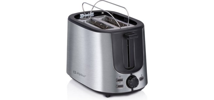 JoyBuy: Grille-pain Alpina 1000W acier inoxydable à 24,99€ (au lieu de 31,99€)