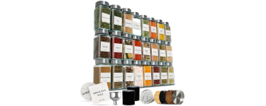Amazon: Lot de 24 pots &agrave; &eacute;pices Kitchi 120ml herm&eacute;tiques &agrave; 26,17&euro; (au lieu de 31&euro;)