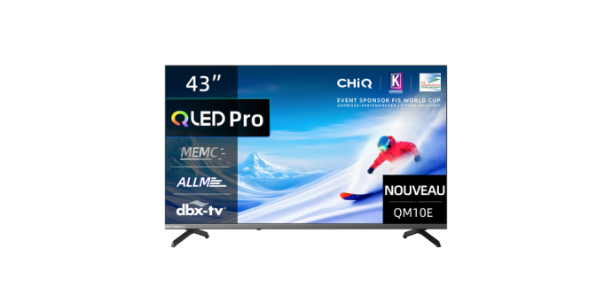 JoyBuy: CHiQ QLED Pro TV U43QM10E 43" 4K UHD Google TV &agrave; 219,99&euro; (au lieu de 299,99&euro;)