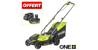 Ryobi: Tondeuse pouss&eacute;e Ryobi ONE+ OLM1833B - 33cm, 18V, batterie 4.0Ah + chargeur offerts &agrave; 170.99&euro;