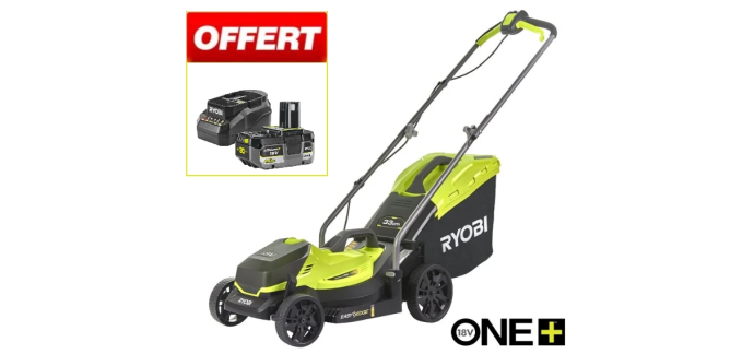 Ryobi: Tondeuse pouss&eacute;e Ryobi ONE+ OLM1833B - 33cm, 18V, batterie 4.0Ah + chargeur offerts &agrave; 170.99&euro;