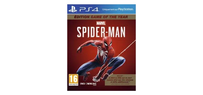 Amazon: Marvel's Spider-Man GOTY (PS4) à 29,99€ (au lieu de 49,99€)