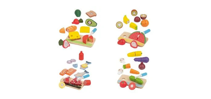 LIDL: lupilu Set d'aliments en bois - 4 univers à 3,99€ (au lieu de 6,99€)