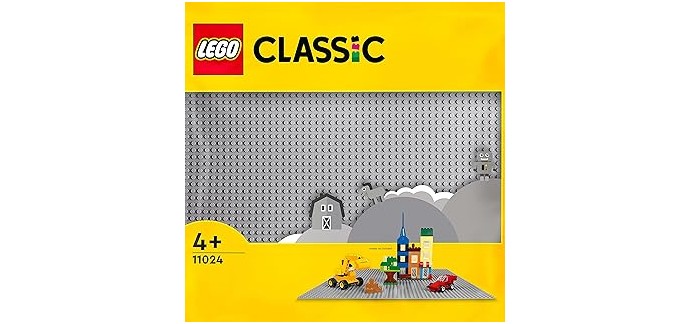Amazon: LEGO Classic Plaque de construction grise 48x48 (11024) à 11,99€ (au lieu de 14,99€)