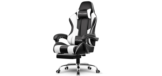 Amazon: Fauteuil de bureau Gtplayer - R&eacute;tractable, dossier inclinable, charge 150kg &agrave; 83,89&euro;