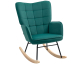 Amazon: Fauteuil à bascule HOMCOM velours vert foncé - acier, bois massif à 47,40€ (au lieu de 94,90€)