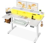 Amazon: Bureau électrique assis-debout OffiGo Forme U 140cm avec support écran et USB à 144,99€