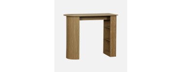 Sweeek: Table haute de cuisine 3 étagères décor bois naturel à 111,99€ (au lieu de 159,99€)