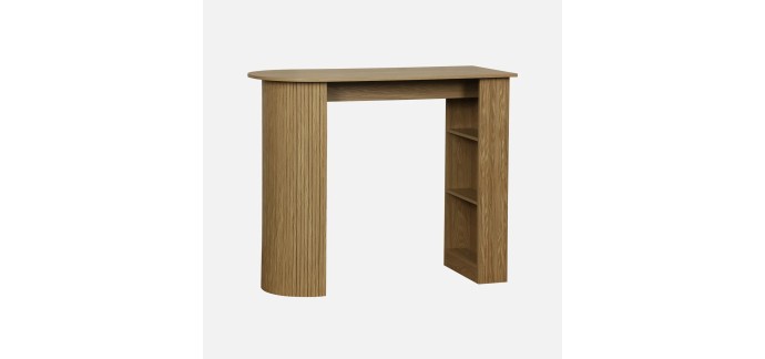 Sweeek: Table haute de cuisine 3 étagères décor bois naturel à 111,99€ (au lieu de 159,99€)