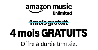 Amazon: Amazon Music Unlimited : 4 mois d'essai gratuit pour 100 millions de titres en streaming