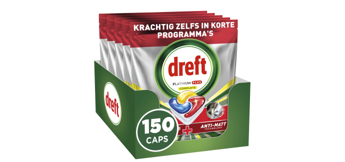 Amazon: Lot de 150 Tablettes Lave-Vaisselle Dreft (Fairy) - Parfum Citron à 22,89€ (au lieu de 39,70€)