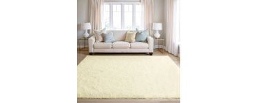 Amazon: Tapis de Salon Shaggy Beimo 200x280 cm, Antid&eacute;rapant, Blanc Cr&egrave;me &agrave; 26,99&euro; (au lieu de 68,60&euro;)