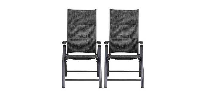 LIDL: LIVARNO Lot de 2 fauteuils aluminium Toronto - dossier réglable 7 positions à 89€ (au lieu de 99€)