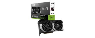 Amazon: Carte graphique Asus Dual GeForce RTX 5070 OC 12GB GDDR7 à 568,91€