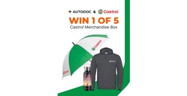 Autodoc:  1 lot Castrol (bouteille, parapluie, hoodie) &agrave; gagner