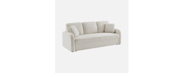 Sweeek: Canap&eacute; 3 places cosy rond, tissu bouclettes cr&egrave;me &agrave; 399,99&euro; (au lieu de 499,99&euro;)