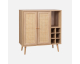 Sweeek: Buffet range bouteilles cannage bois - 6 casiers, L83cm à 111,99€ (au lieu de 139,99€)
