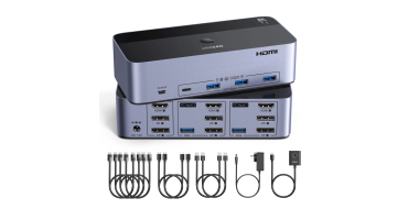 Amazon: Commutateur KVM UGREEN HDMI+DP - 2 entr&eacute;es/3 sorties 8K 60Hz &agrave; 92,62&euro; (au lieu de 108,62&euro;)