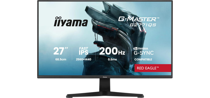 Amazon: Ecran PC Iiyama G-Master G2771QS-B1 27" WQHD 200Hz Fast IPS &agrave; 140,53&euro; (au lieu de 179&euro;)