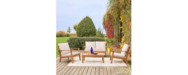 Sweeek: Salon de jardin Owana - Bois d'acacia, 4 places à 199,99€ (au lieu de 399,99€)