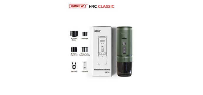 JoyBuy: Machine &agrave; expresso portable HiBREW H4C - 20 bars, batterie 7500 mAh &agrave; 79,99&euro; (au lieu de 109,99&euro;)