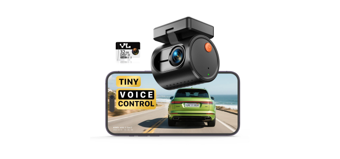 Amazon: Mini Dashcam Kawa - 2K 1296P, WiFi, commande vocale, vision nocturne &agrave; 34,99&euro;