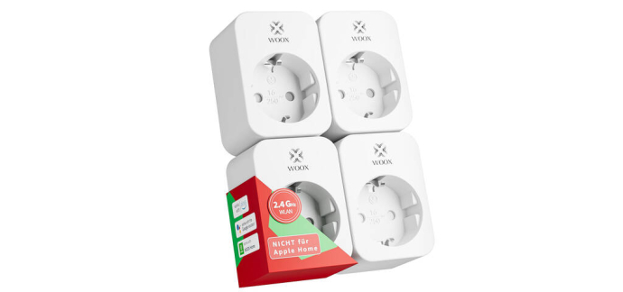 JoyBuy: WOOX Lot de 4 prises connect&eacute;es 16A WiFi 2.4GHz &agrave; 22.99&euro; (au lieu de 31.55&euro;)
