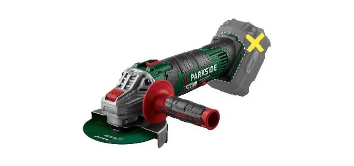 LIDL: PARKSIDE Meuleuse d'angle sans fil PWSA 20-Li G4 - 125mm, 20V à 21.99€ (au lieu de 34.99€)