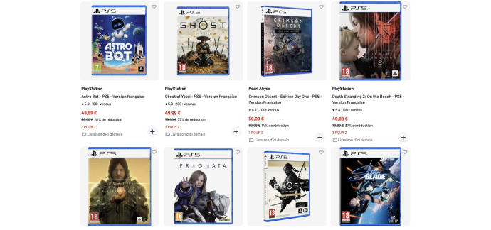 JoyBuy: 2 achet&eacute;s = le 3&egrave;me offert sur une s&eacute;lection de jeux PS4/PS5 Days of Play