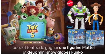M6: 10 lots Toy Story (figurine Mattel + 2 mini snow globes Funko) (valeur 14.99&euro; chacun) &agrave; gagne