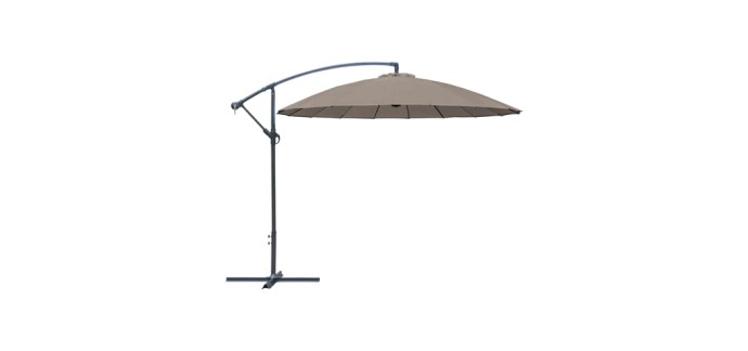 JoyBuy: Parasol déporté PROLOISIRS NH 3x3m - Taupe à 89,90€ (au lieu de 211,90€)
