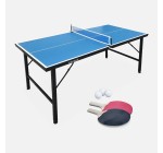 Sweeek: Mini table de ping pong pliable 150x75cm INDOOR bleue à 69,99€ (au lieu de 89,99€)
