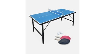 Sweeek: Mini table de ping pong pliable 150x75cm INDOOR bleue &agrave; 69,99&euro; (au lieu de 89,99&euro;)