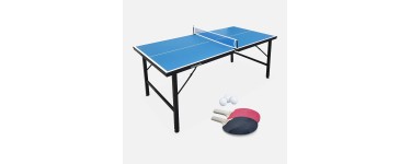 Sweeek: Mini table de ping pong pliable 150x75cm INDOOR bleue à 69,99€ (au lieu de 89,99€)