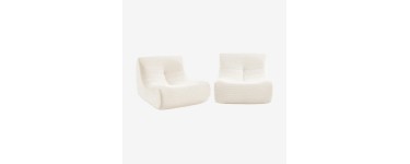 Sweeek: Chauffeuse velours côtelé 2 places crème à 274,99€ (au lieu de 549,99€)