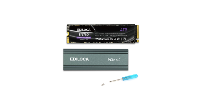 Amazon: Précommande SSD M2 NVMe Ediloca EN760 4 To 5000 Mo/s à 329,99€ (au lieu de 434,68€)
