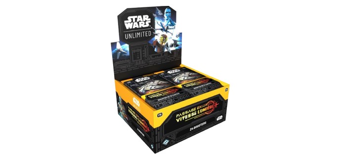 Micromania: Display 24 Boosters Star Wars Unlimited Passage en Vitesse Lumière à 74,99€ (au lieu de 140,15€)