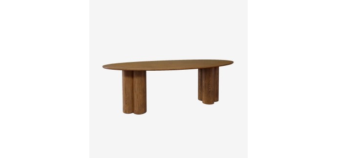 Sweeek: Table à manger ovale bois d'hévéa 8 places 220cm à 539,99€ (au lieu de 599,99€)