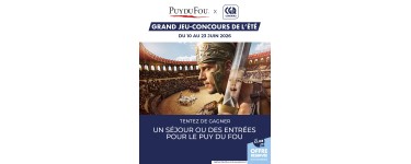 CGR Cinémas : 1 lot de 4 billets Puy du Fou ou 1 séjour complet pour 4 à gagner