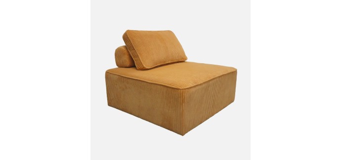 Sweeek: Chauffeuse canapé modulable velours côtelé moutarde à 179,99€ (au lieu de 199,99€)