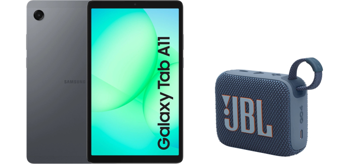 E.Leclerc: Pack Samsung Galaxy Tab A11 8,7" 64 Go + JBL Go 4 - tablette, enceinte à 179€