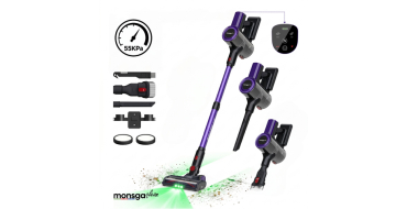 JoyBuy: Aspirateur sans fil Monsga M100 - 55 000 Pa, 50 min - &eacute;cran &agrave; 59,99&euro; (au lieu de 169,99&euro;)