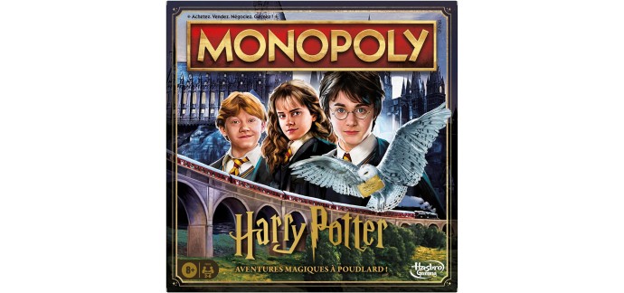 Amazon: Monopoly Harry Potter (Jeu de société) à 26,32€ (au lieu de 44,99€)