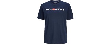 Amazon: T-Shirt Jack & Jones - Bleu, tailles M-7XL à 6,49€ (au lieu de 10,99€)
